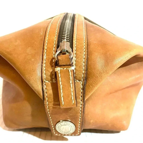 Coach vintage brown unisex striped toiletry travel make up bag - Picture 4 of 8